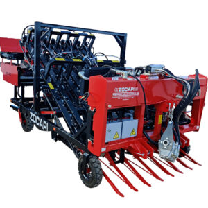 Arrancadora-Cortadora de ajos de 4 hilos con mesa de limpieza