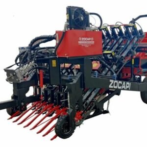 Cosechadora cortadora de 4 hilos con descarga a sacas